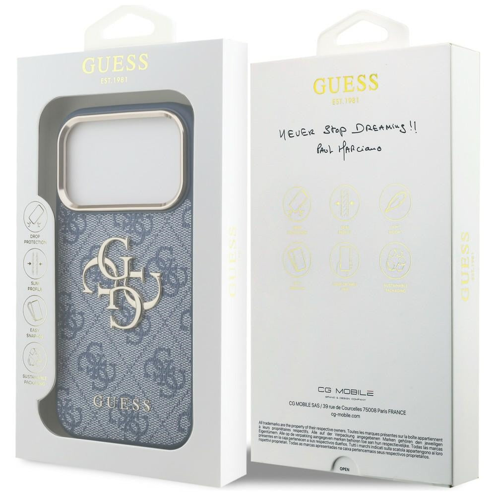 Husa de protectie Guess Hardcase 4G compatibil cu iPhone 18 Pro / iPhone 17 Pro, Albastru
