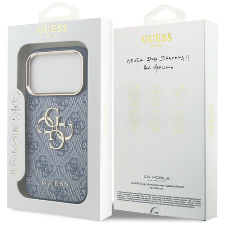 Husa de protectie Guess Hardcase 4G compatibil cu iPhone 18 Pro / iPhone 17 Pro, Albastru