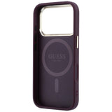 Husa de protectie Guess Saffiano Small 4G Classic MagSafe compatibil cu iPhone 17 Pro / iPhone 18 Pro, Bordo