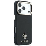 Husa de protectie Guess Saffiano Small 4G compatibil cu iPhone 17 Pro Max / iPhone 18 Pro Max, Negru