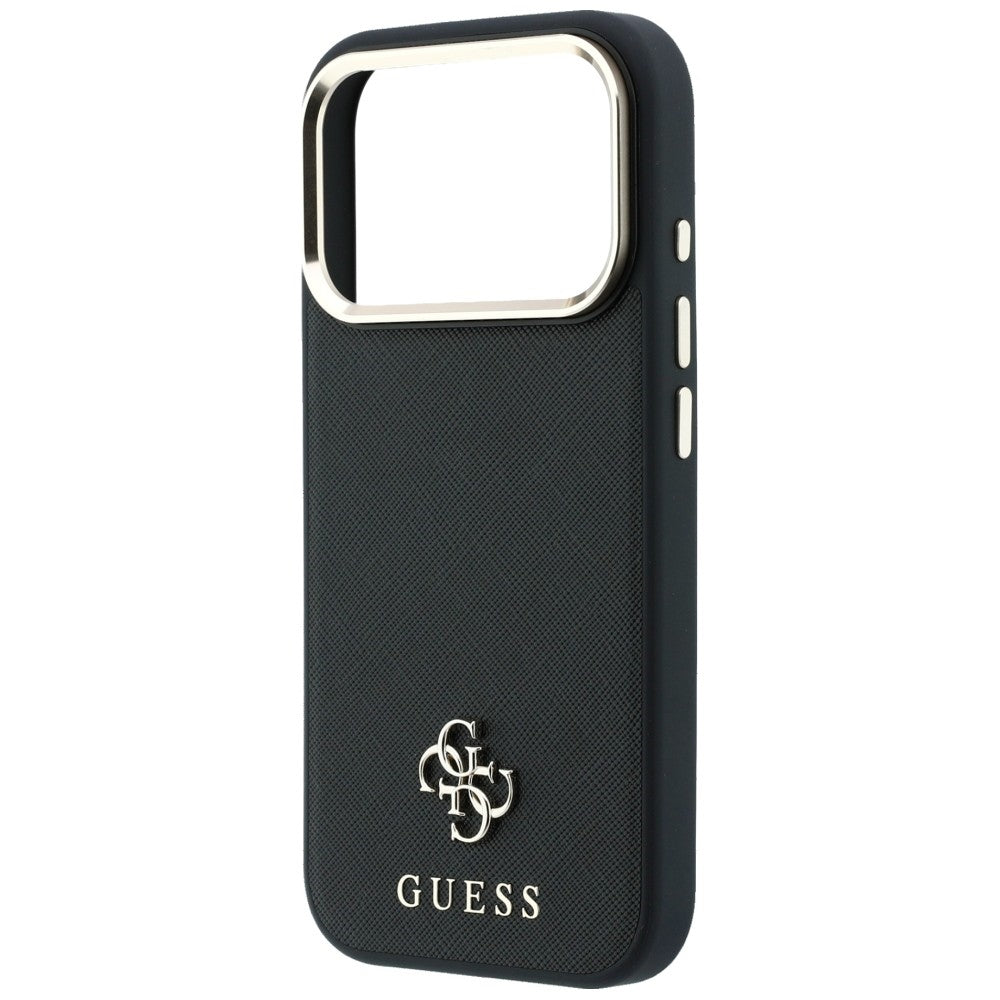 Husa de protectie Guess Saffiano Small 4G compatibil cu iPhone 17 Pro Max / iPhone 18 Pro Max, Negru