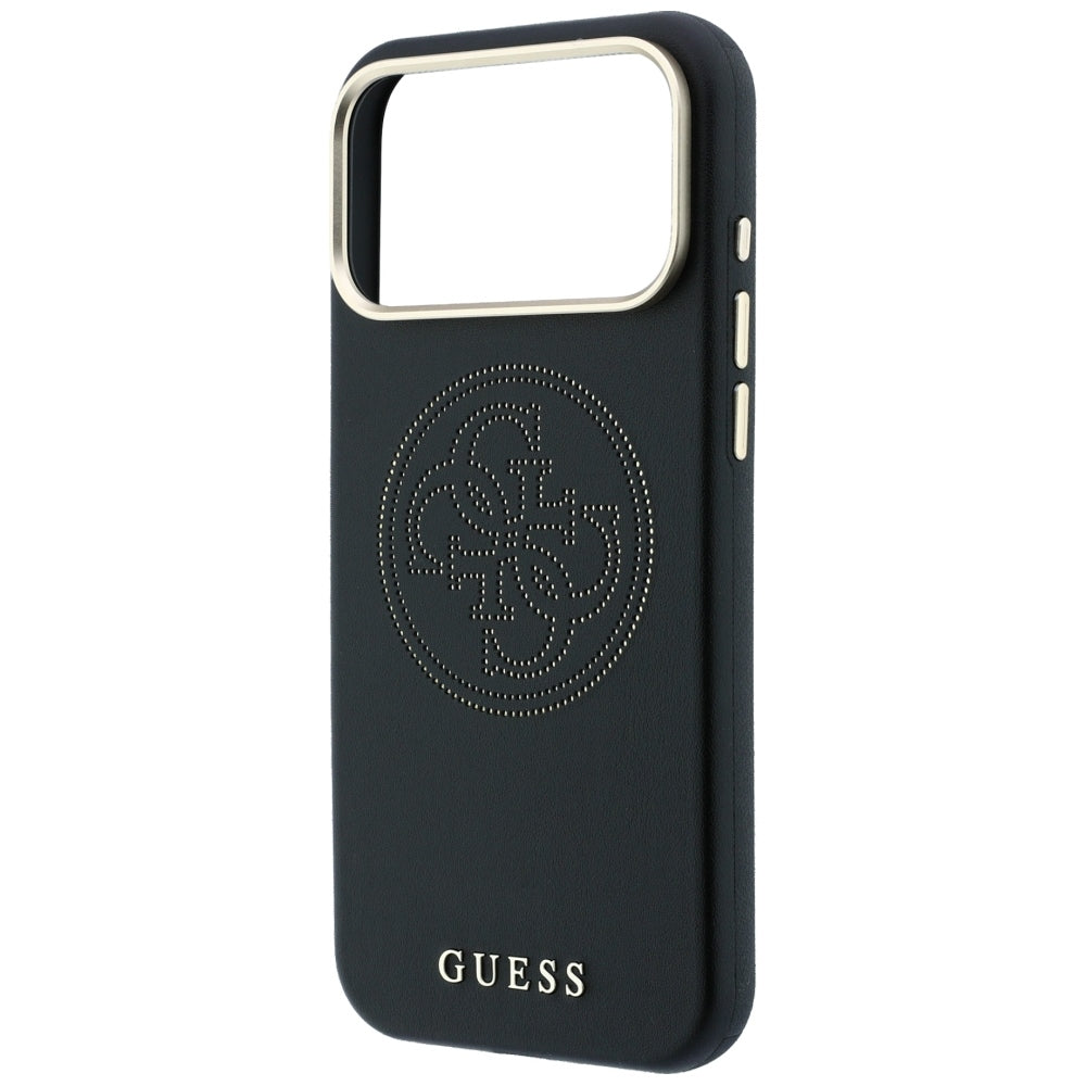 Husa de protectie Guess Leather Perforated 4G MagSafe compatibil cu iPhone 17 Pro / iPhone 18 Pro, Negru