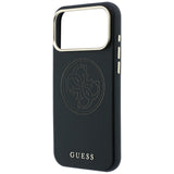 Husa de protectie Guess Leather Perforated 4G MagSafe compatibil cu iPhone 17 Pro / iPhone 18 Pro, Negru