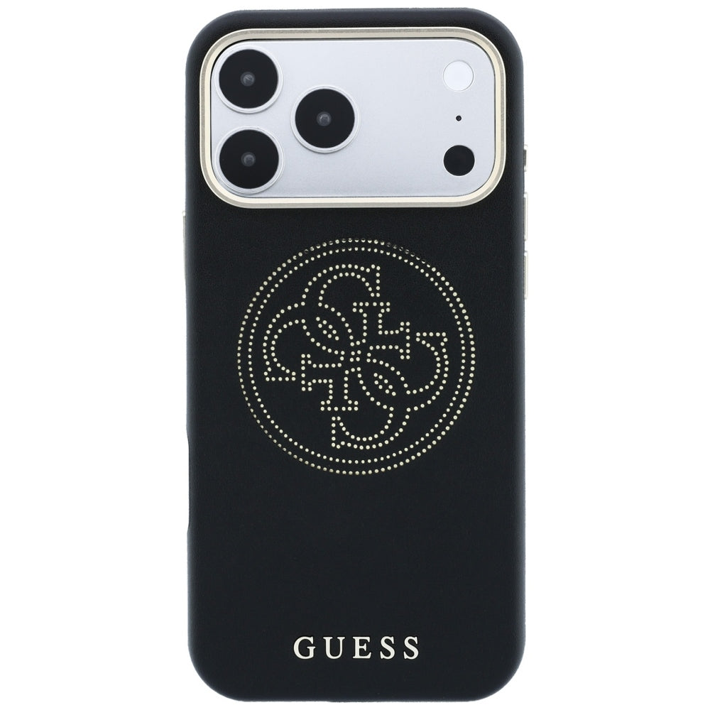 Husa de protectie Guess Leather Perforated 4G MagSafe compatibil cu iPhone 17 Pro / iPhone 18 Pro, Negru