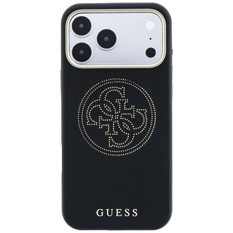 Husa de protectie Guess Leather Perforated 4G MagSafe compatibil cu iPhone 17 Pro / iPhone 18 Pro, Negru