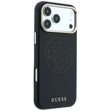 Husa de protectie Guess Leather Perforated 4G MagSafe compatibil cu iPhone 17 Pro Max / iPhone 18 Pro Max, Negru