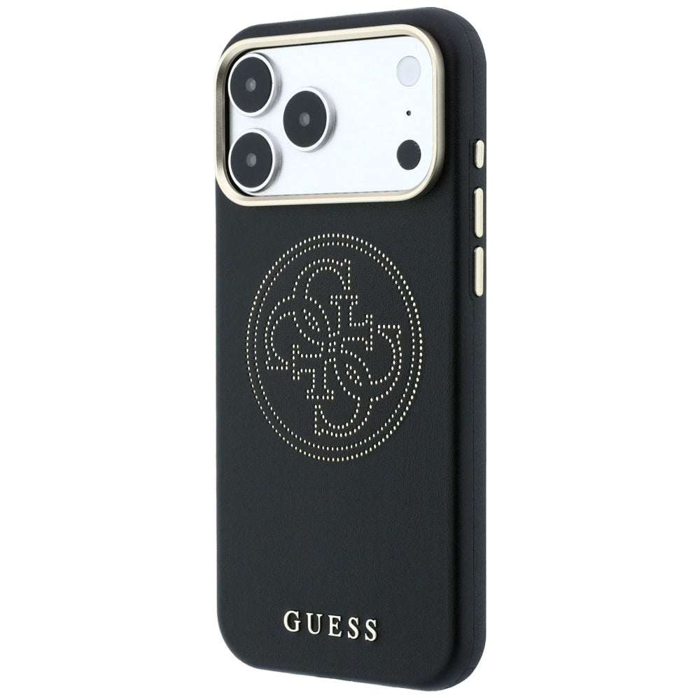 Husa de protectie Guess Leather Perforated 4G MagSafe compatibil cu iPhone 17 Pro Max / iPhone 18 Pro Max, Negru