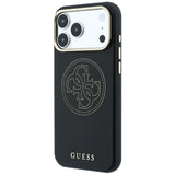 Husa de protectie Guess Leather Perforated 4G MagSafe compatibil cu iPhone 17 Pro Max / iPhone 18 Pro Max, Negru