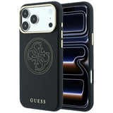 Husa de protectie Guess Leather Perforated 4G MagSafe compatibil cu iPhone 17 Pro Max / iPhone 18 Pro Max, Negru