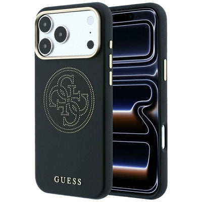 Husa de protectie Guess Leather Perforated 4G MagSafe compatibil cu iPhone 17 Pro Max / iPhone 18 Pro Max, Negru