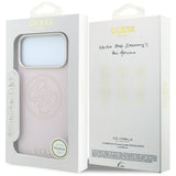 Husa de protectie Guess Leather Perforated 4G MagSafe compatibil cu iPhone 17 Pro Max / iPhone 18 Pro Max, Roz