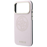 Husa de protectie Guess Leather Perforated 4G MagSafe compatibil cu iPhone 17 Pro Max / iPhone 18 Pro Max, Roz