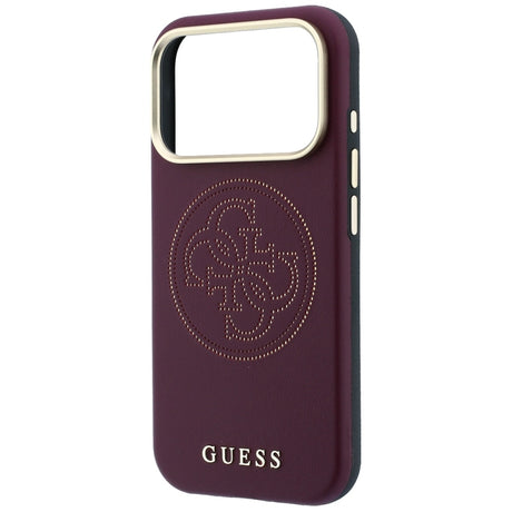 Husa de protectie Guess Leather Perforated 4G MagSafe compatibil cu iPhone 18 Pro / iPhone 17 Pro, Bordo