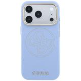 Husa de protectie Guess Leather Perforated 4G MagSafe compatibil cu iPhone 17 Pro Max / iPhone 18 Pro Max, Albastru