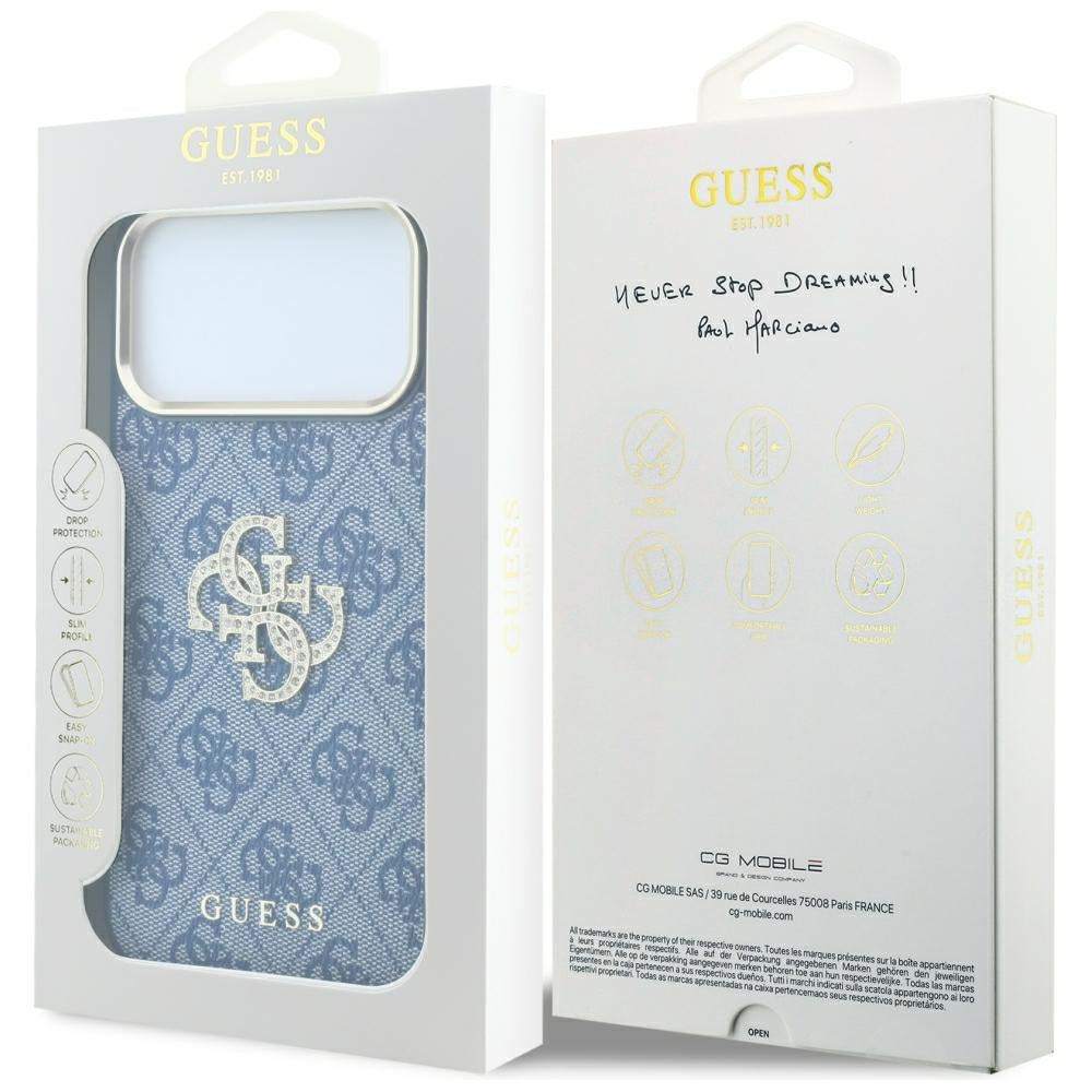 Husa de protectie Guess Hardcase 4G compatibil cu iPhone 18 Pro Max / iPhone 17 Pro Max, Albastru