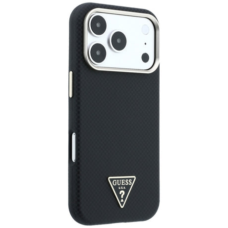 Husa de protectie Guess Kevlar Triangle Logo compatibil cu iPhone 18 Pro / iPhone 17 Pro, Negru