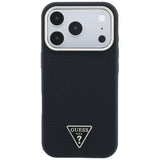 Husa de protectie Guess Kevlar Triangle Logo compatibil cu iPhone 18 Pro / iPhone 17 Pro, Negru