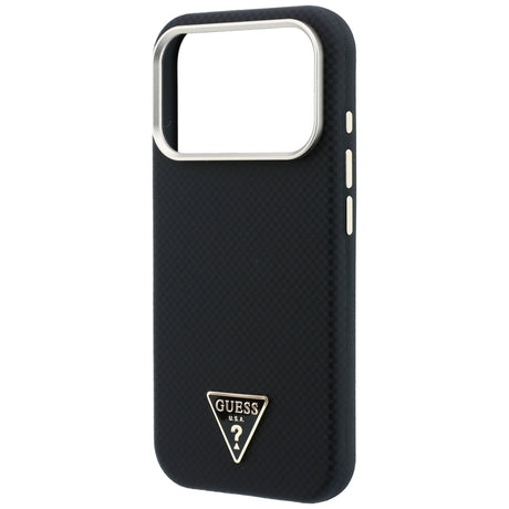 Husa de protectie Guess Kevlar Triangle Logo compatibil cu iPhone 18 Pro / iPhone 17 Pro, Negru