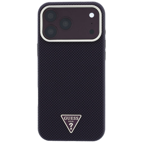Husa de protectie Guess Kevlar Triangle Logo compatibil cu iPhone 18 Pro Max / iPhone 17 Pro Max, Bordo