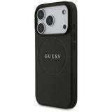 Husa pentru iPhone 18 Pro / iPhone 17 Pro - Guess Grained Gold Ring MagSafe (GUHMP18LPGHSMMK) - Black