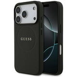 Husa pentru iPhone 18 Pro / iPhone 17 Pro - Guess Grained Gold Ring MagSafe (GUHMP18LPGHSMMK) - Black