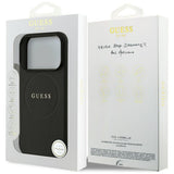 Husa pentru iPhone 18 Pro Max / iPhone 17 Pro Max - Guess Grained Gold Ring MagSafe (GUHMP18XPGHSMMK) - Black