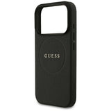 Husa pentru iPhone 18 Pro Max / iPhone 17 Pro Max - Guess Grained Gold Ring MagSafe (GUHMP18XPGHSMMK) - Black