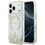 Husa de protectie Guess Resin Bottom Glitter compatibil cu iPhone 18 Pro / iPhone 17 Pro, Auriu