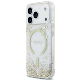 Husa de protectie Guess Resin Bottom Glitter MagSafe compatibil cu iPhone 18 Pro Max / iPhone 17 Pro Max, Auriu