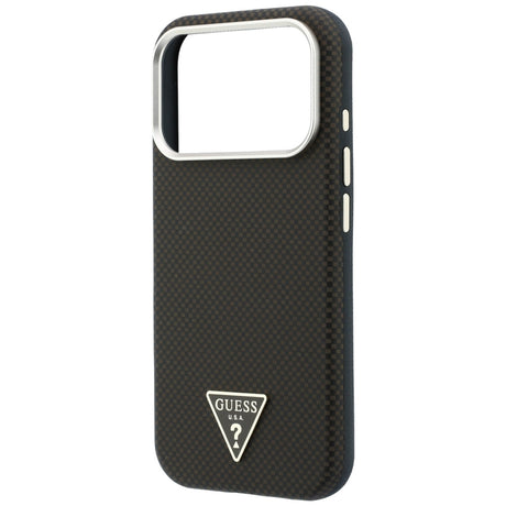 Husa de protectie Guess Kevlar Triangle Logo compatibil cu iPhone 18 Pro / iPhone 17 Pro, Maro