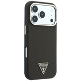 Husa de protectie Guess Kevlar Triangle Logo compatibil cu iPhone 18 Pro / iPhone 17 Pro, Maro