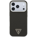 Husa de protectie Guess Kevlar Triangle Logo compatibil cu iPhone 18 Pro / iPhone 17 Pro, Maro