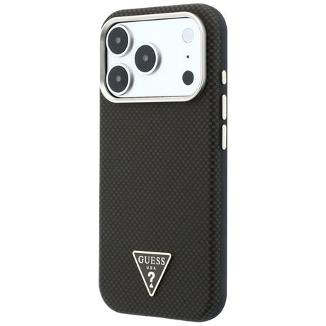 Husa de protectie Guess Kevlar Triangle Logo compatibil cu iPhone 18 Pro Max / iPhone 17 Pro Max, Maro