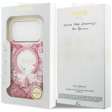 Husa de protectie Guess Resin Bottom Glitter MagSafe compatibil cu iPhone 18 Pro Max / iPhone 17 Pro Max, Roz