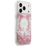 Husa de protectie Guess Resin Bottom Glitter MagSafe compatibil cu iPhone 18 Pro Max / iPhone 17 Pro Max, Roz