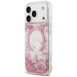 Husa de protectie Guess Resin Bottom Glitter MagSafe compatibil cu iPhone 18 Pro Max / iPhone 17 Pro Max, Roz