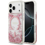 Husa de protectie Guess Resin Bottom Glitter MagSafe compatibil cu iPhone 18 Pro Max / iPhone 17 Pro Max, Roz