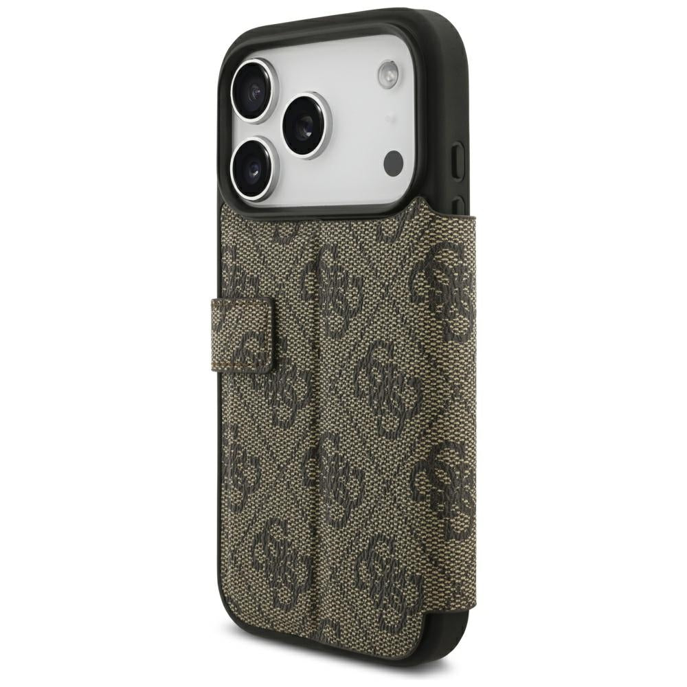 Husa de protectie Guess Book 4G compatibil cu iPhone 18 Pro Max / iPhone 17 Pro Max, Maro