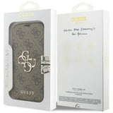 Husa de protectie Guess Book 4G compatibil cu iPhone 18 Pro Max / iPhone 17 Pro Max, Maro