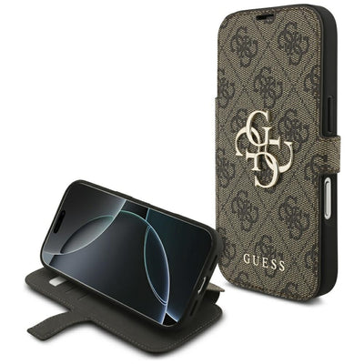 Husa de protectie Guess Book 4G compatibil cu iPhone 18 Pro Max / iPhone 17 Pro Max, Maro