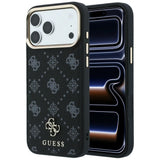 Husa de protectie Guess Peony compatibil cu iPhone 18 Pro / iPhone 17 Pro, Negru