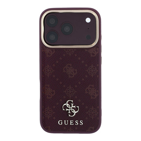 Husa de protectie Guess Peony 4G compatibil cu iPhone 18 Pro / iPhone 17 Pro, Bordo