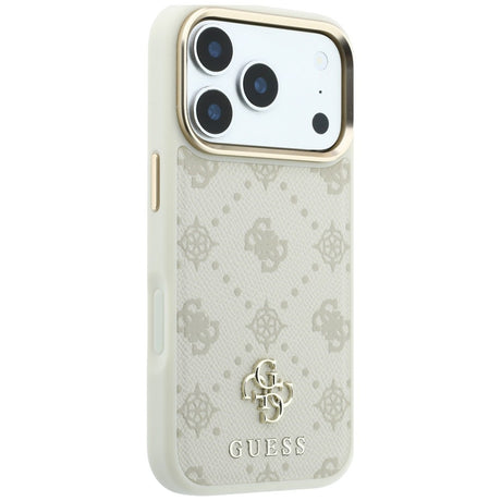 Husa de protectie Guess Peony 4G compatibil cu iPhone 18 Pro / iPhone 17 Pro, Bej