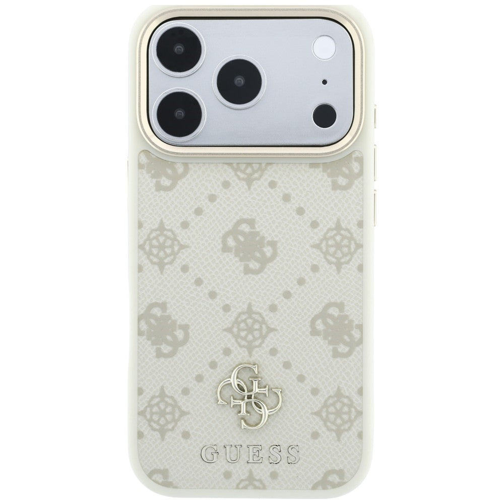 Husa de protectie Guess Peony 4G compatibil cu iPhone 18 Pro / iPhone 17 Pro, Bej