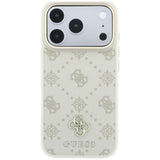 Husa de protectie Guess Peony 4G compatibil cu iPhone 18 Pro / iPhone 17 Pro, Bej