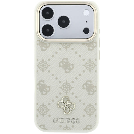 Husa de protectie Guess Peony 4G compatibil cu iPhone 18 Pro / iPhone 17 Pro, Bej