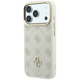 Husa de protectie Guess Peony 4G compatibil cu iPhone 18 Pro / iPhone 17 Pro, Bej