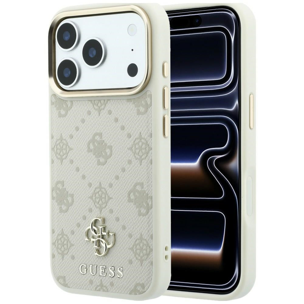Husa de protectie Guess Peony 4G compatibil cu iPhone 18 Pro / iPhone 17 Pro, Bej