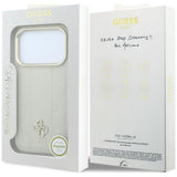 Husa de protectie Guess Peony 4G compatibil cu iPhone 17 Pro Max / iPhone 18 Pro Max, Bej