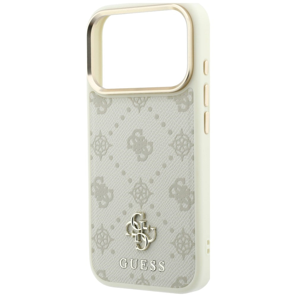 Husa de protectie Guess Peony 4G compatibil cu iPhone 17 Pro Max / iPhone 18 Pro Max, Bej